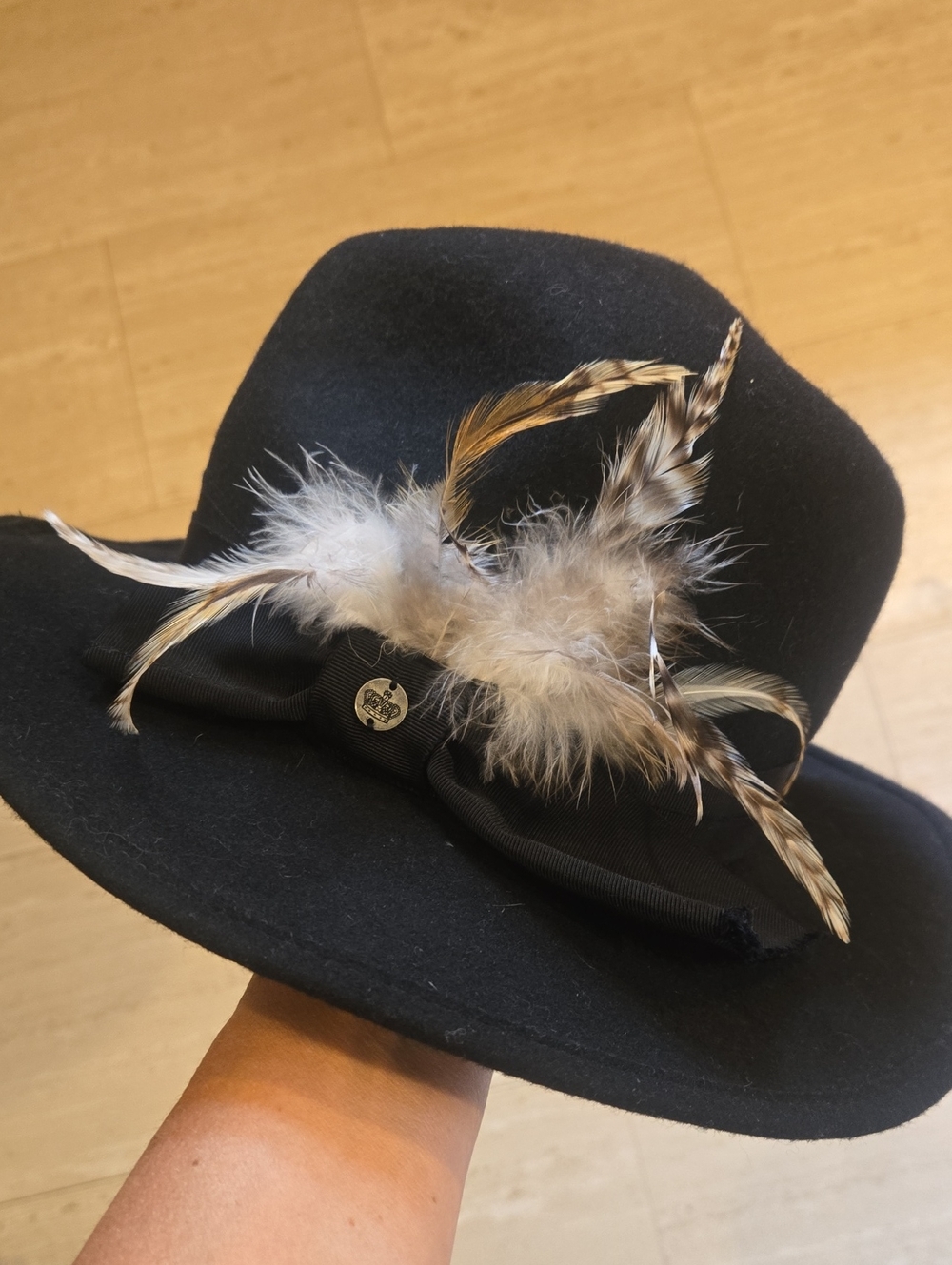 Juicy Couture 100% Black Wool Fedora